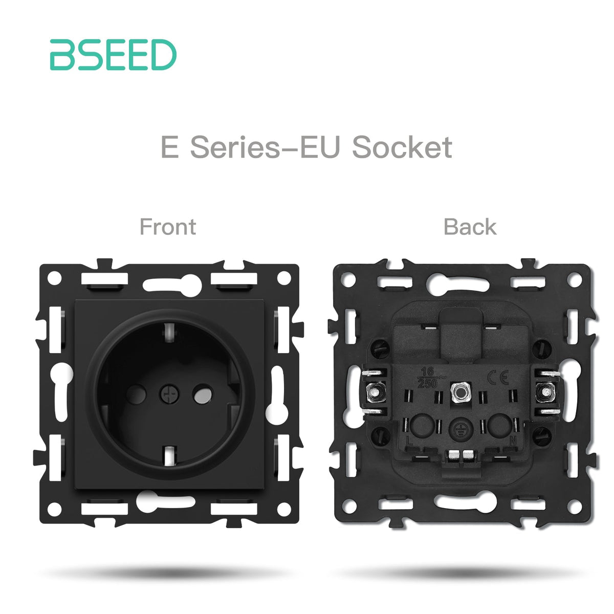Click Series DIY Part Customized Free Combinations Smart Wifi Switch Socket Insert Black Color Crystal Glass Panel Light Switches Bseedswitch Normal Eu Socket