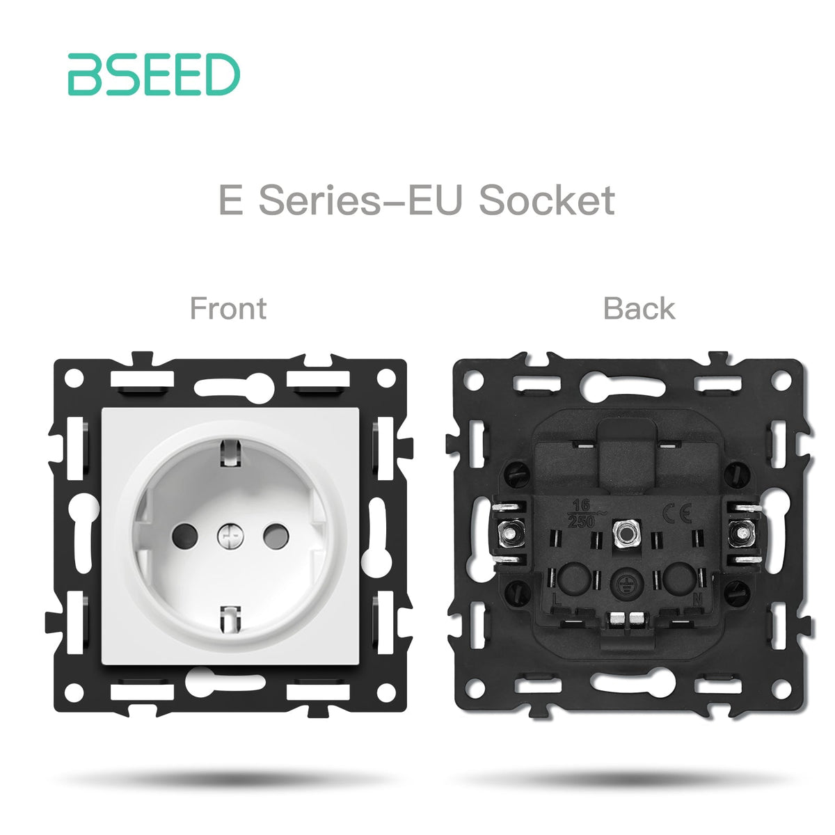 Click Series DIY Part Customized Free Combinations Smart Wifi Switch Socket Insert White Color Crystal Glass Panel Light Switches Bseedswitch Normal Eu Socket