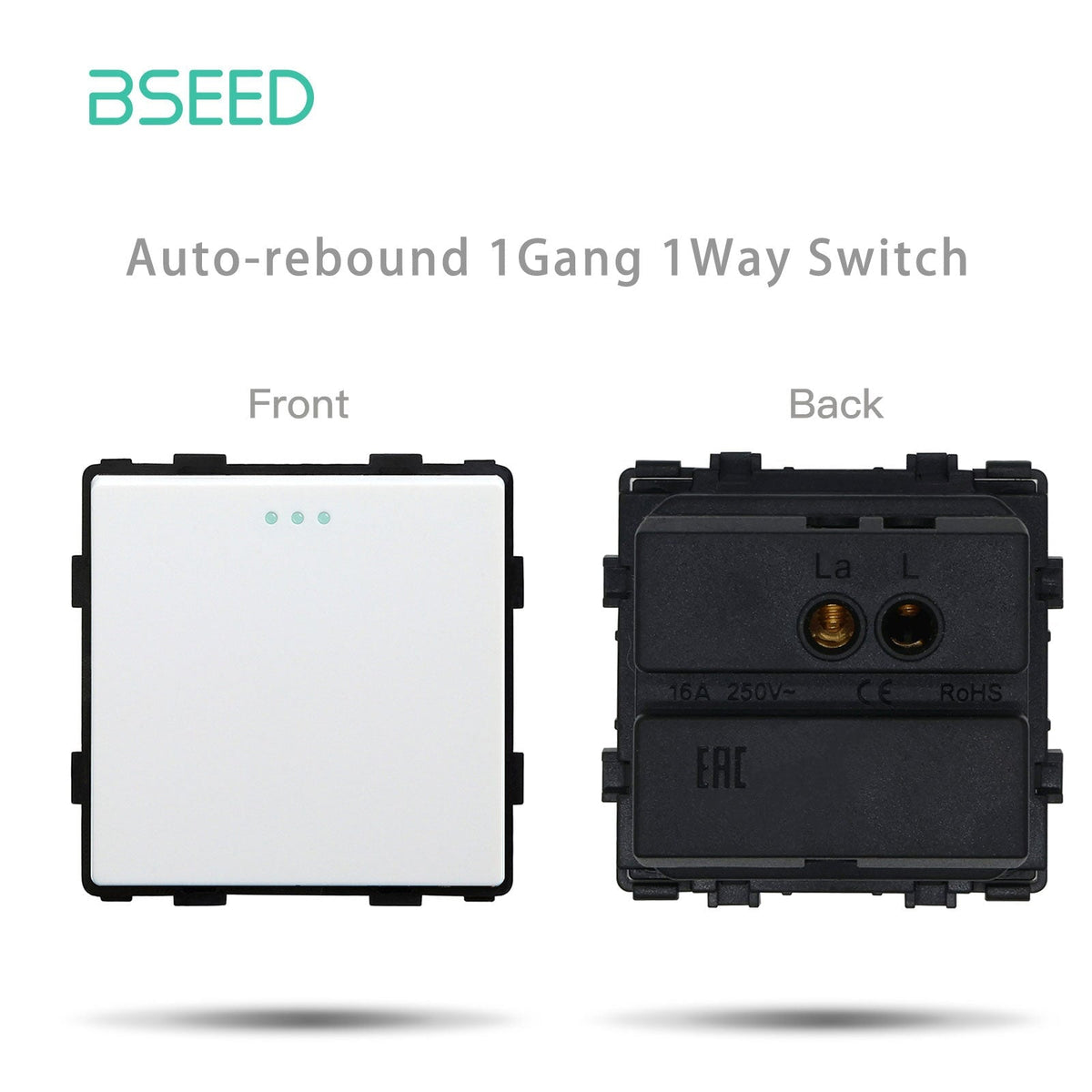 Bseed Crystal Glass Frames Switch Socket Frame Wall Plug Function Parts DIY Free Combination White Color Power Outlets & Sockets Bseedswitch auto-rebound mechanical switch 1gang 1way