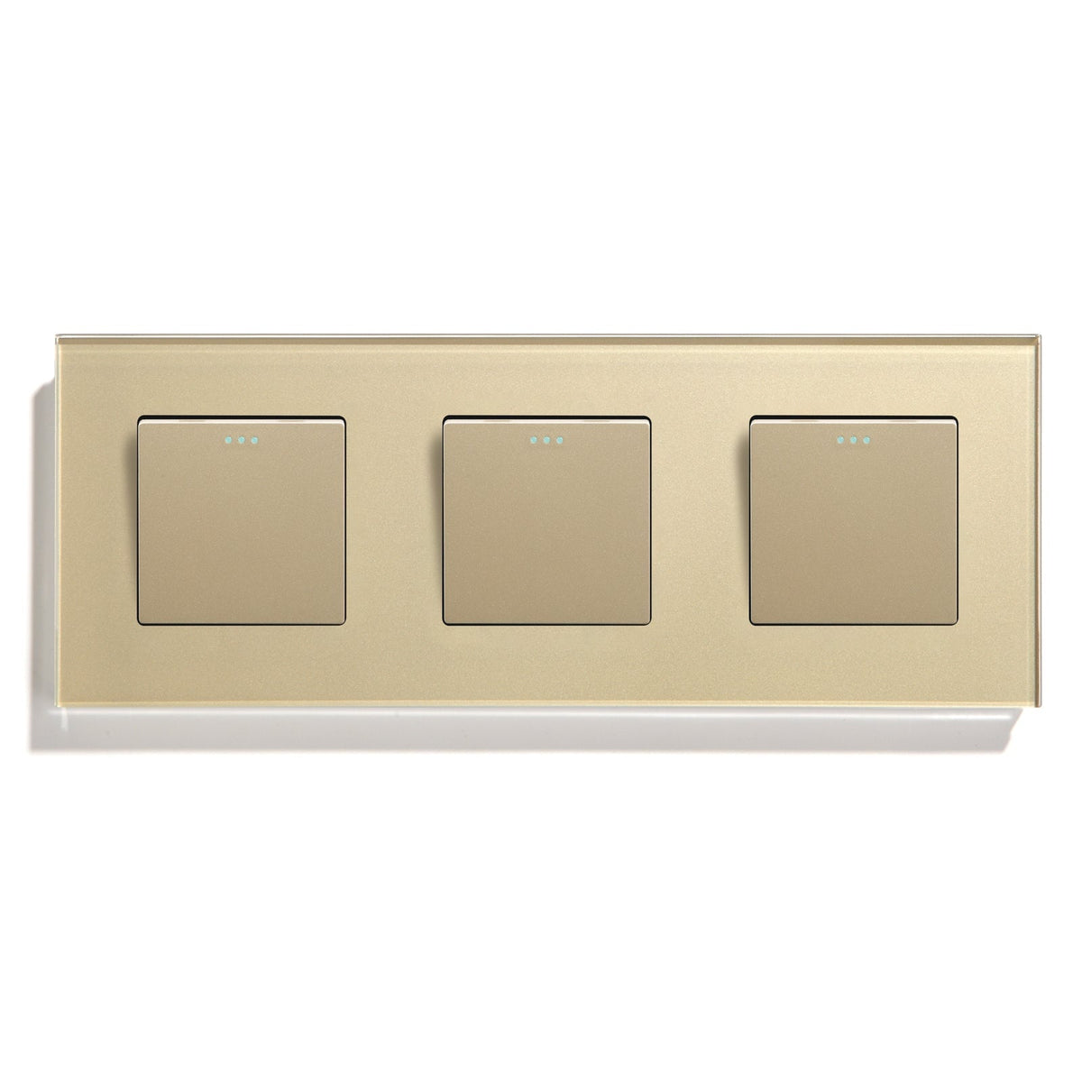 Bseed 2Way Button Light Switch Mechanical Switches Crossbar Switch 228mm Light Switches Bseedswitch Gold 1Gang+1Gang+1Gang