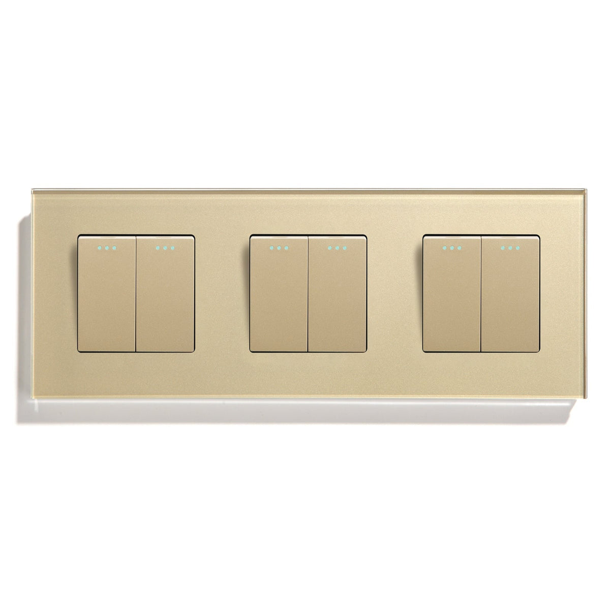 Bseed 2Way Button Light Switch Mechanical Switches Crossbar Switch 228mm Light Switches Bseedswitch Gold 2Gang+2Gang+2Gang