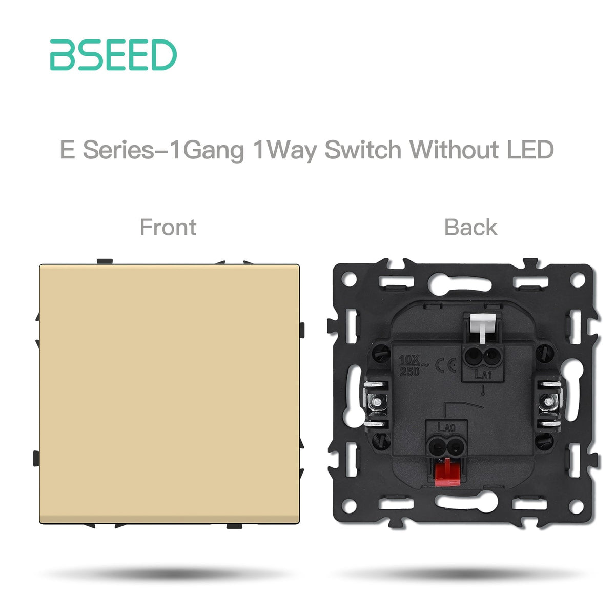 Grand Series DIY Part Customized free combinations Plastic Panels Gold Color Power Outlets & Sockets Bseedswitch 1 Gang 1Way Switch