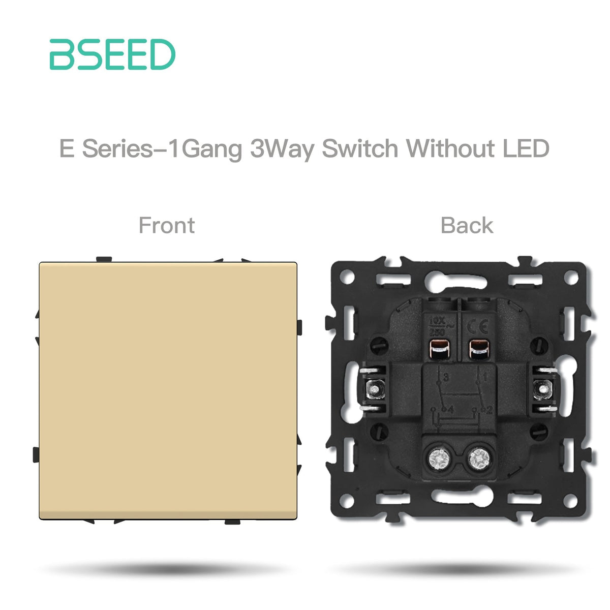 Grand Series DIY Part Customized free combinations Plastic Panels Gold Color Power Outlets & Sockets Bseedswitch 1 Gang 3Way Switch