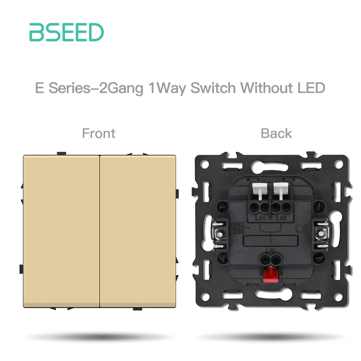 Grand Series DIY Part Customized free combinations Plastic Panels Gold Color Power Outlets & Sockets Bseedswitch 2 Gang 1Way Switch