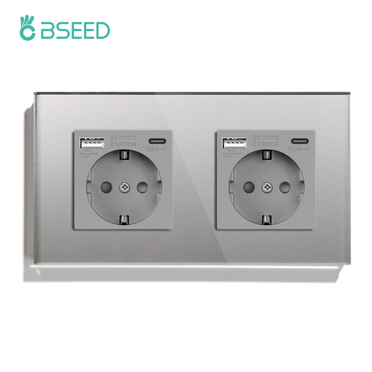 BSEED EU sockets with 2.1A Type-C Interface Outlet Wall Socket Power Outlets & Sockets Bseedswitch
