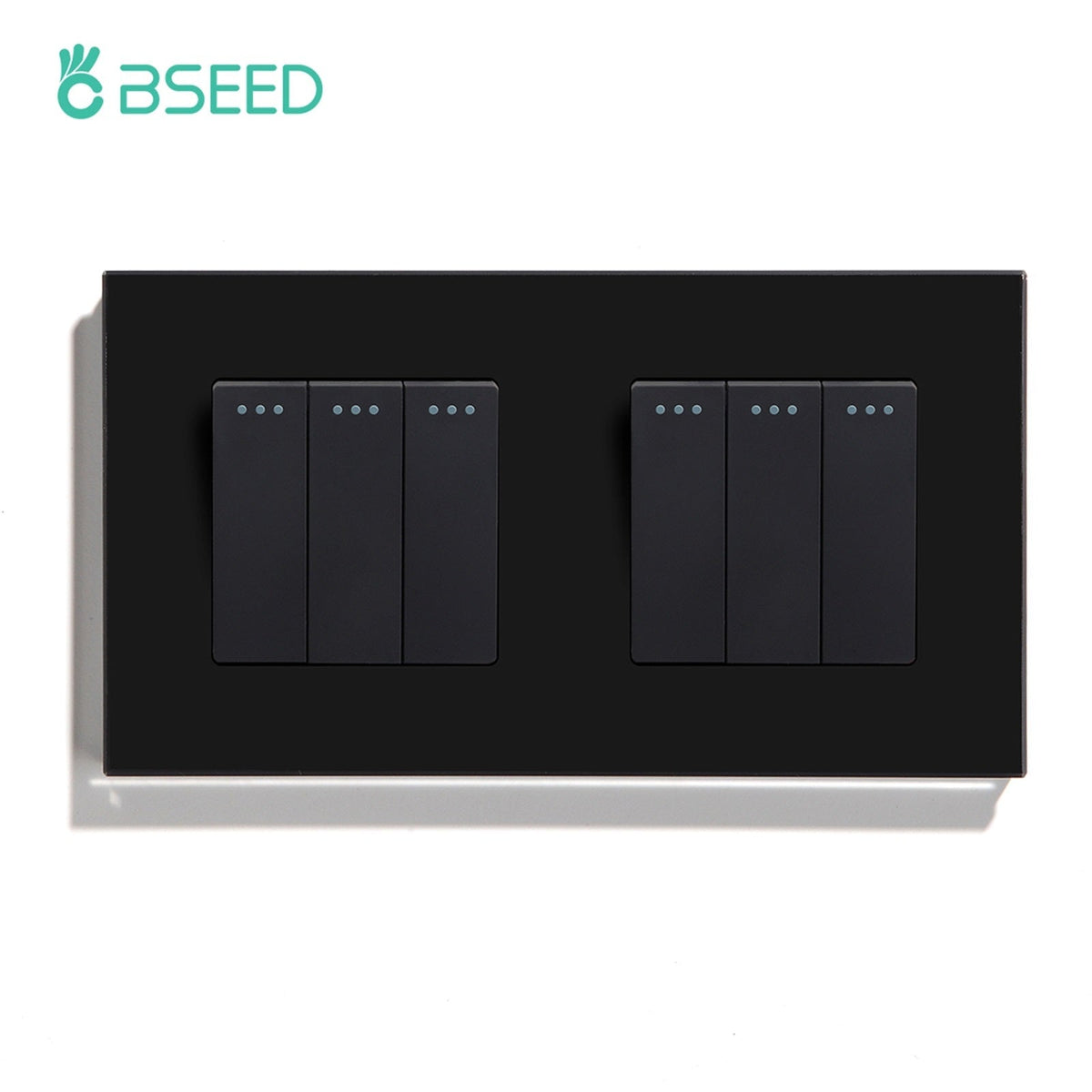 Bseed Button Light Switch 1/2/3 Gang 1Way Mechanical Switches Crossbar Switch 照明开关 Bseedswitch Black 3Gang+3Gang
