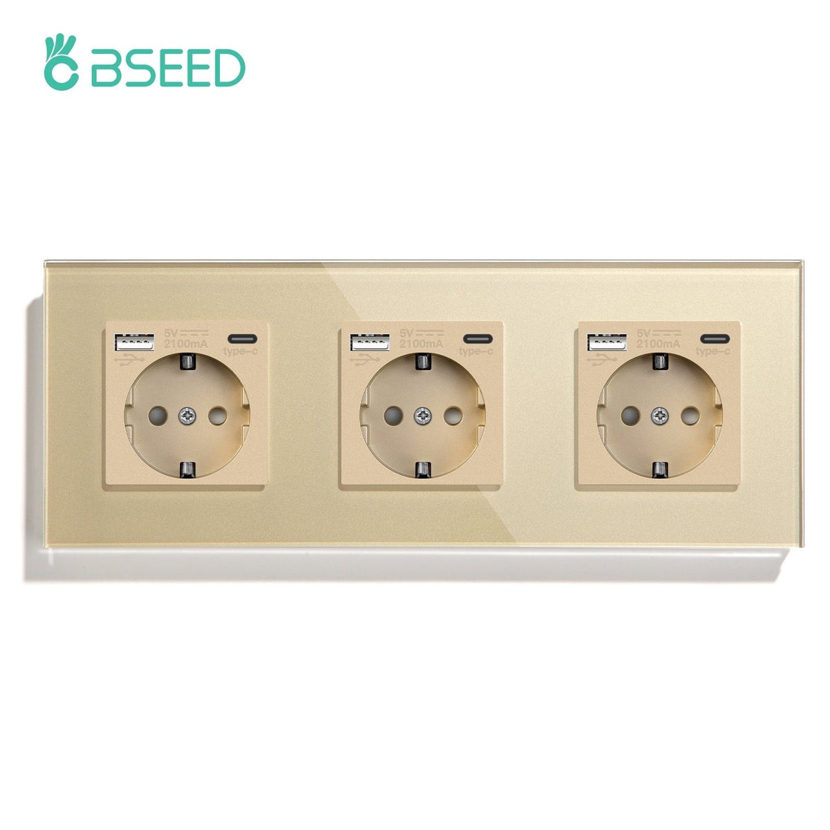 BSEED EU sockets with 2.1A Type-C Interface Outlet Wall Socket Power Outlets & Sockets Bseedswitch