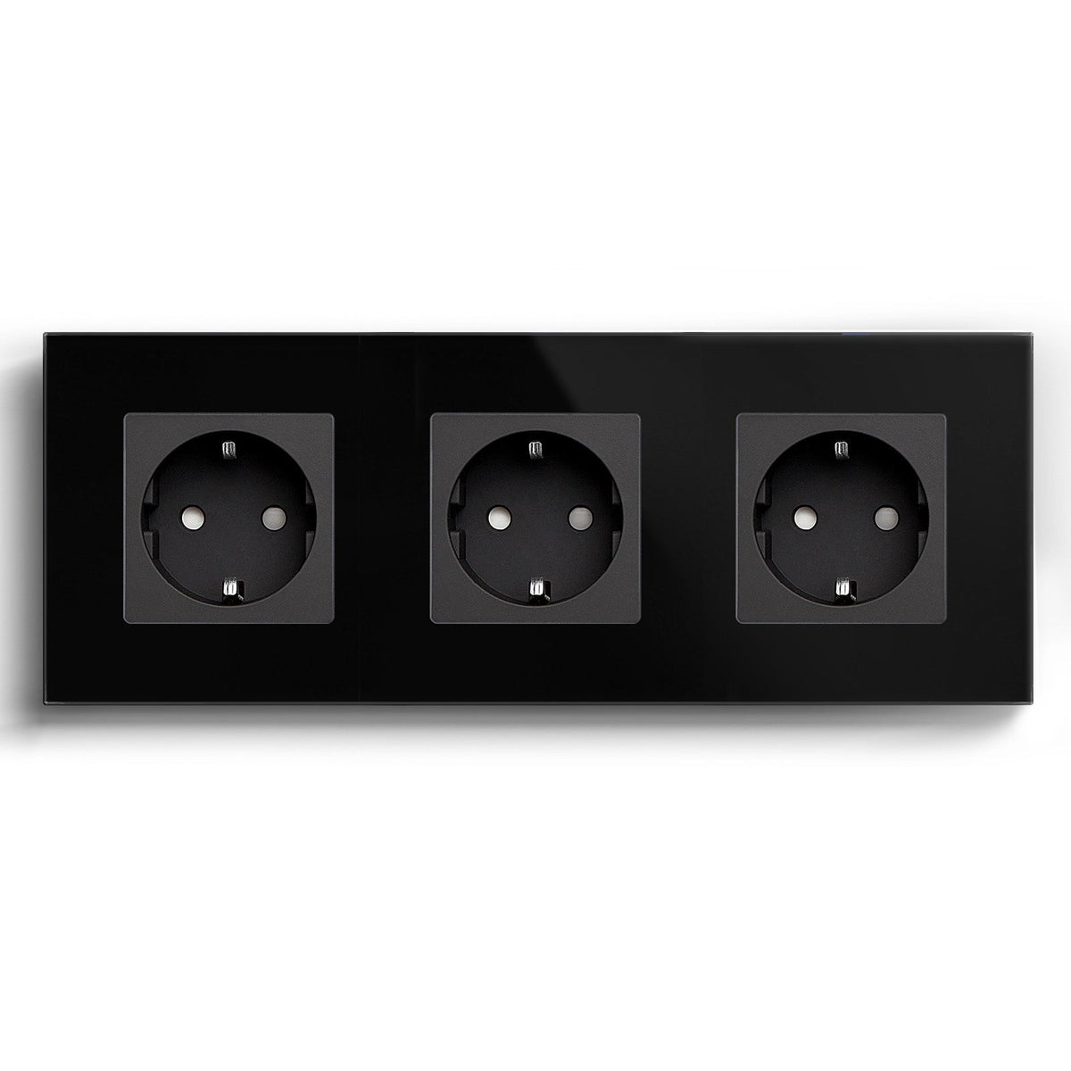 BSEED EU Wall Sockets Power Outlets Glass Panel 16A Power Outlets & Sockets Bseedswitch Black Triple