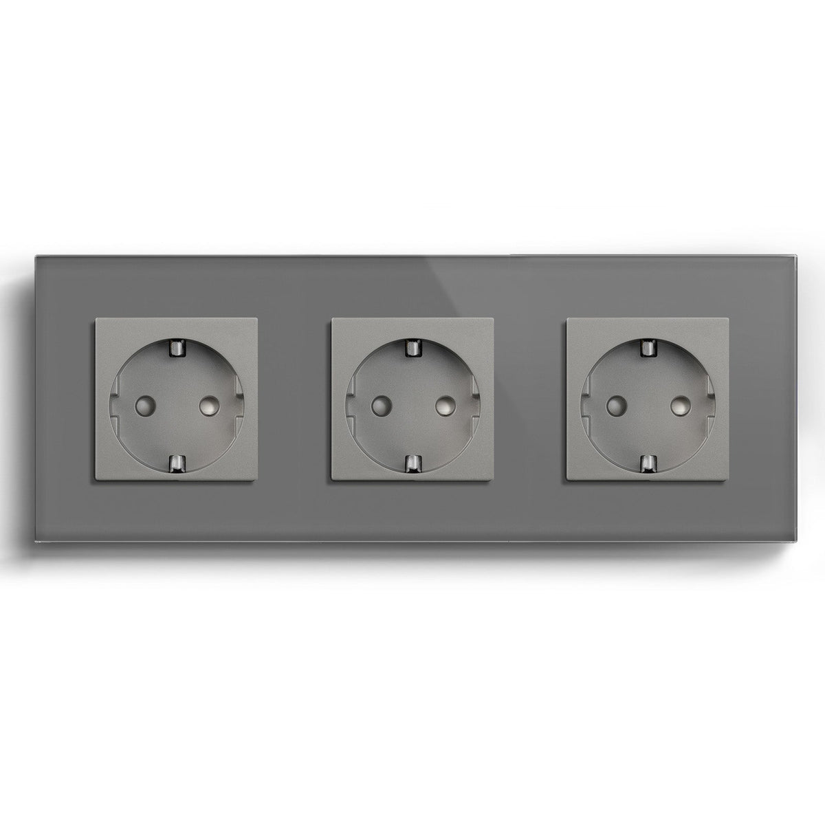 BSEED EU Wall Sockets Power Outlets Glass Panel 16A Power Outlets & Sockets Bseedswitch Grey Triple