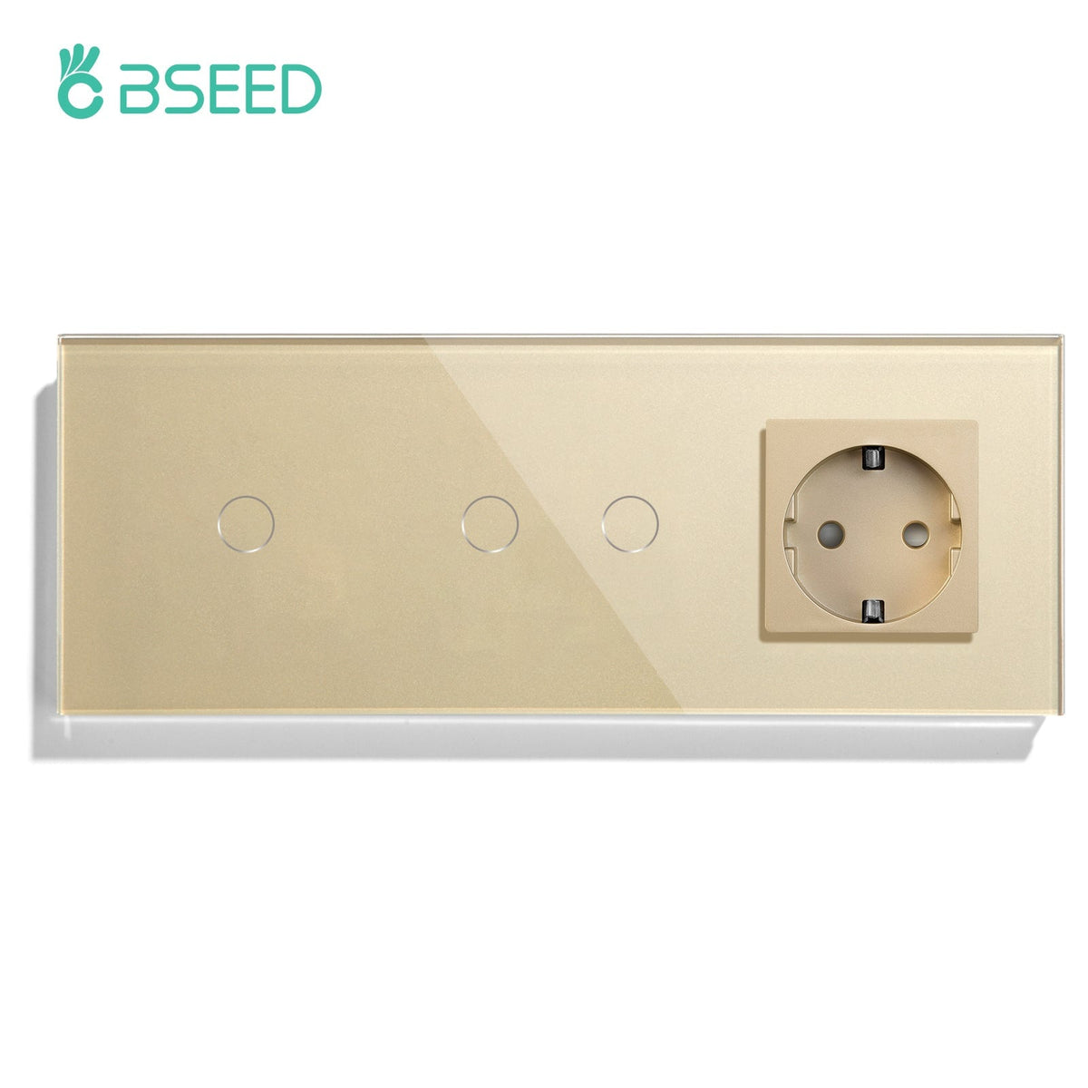 BSEED Double Touch 1/2/3 Gnag 1/2/3 Way Light Switch With EU Socket Power Outlets & Sockets Bseedswitch