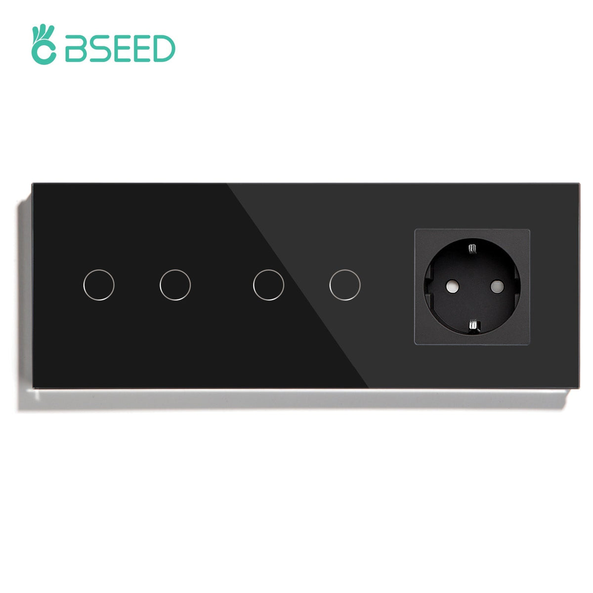BSEED Double Touch 1/2/3 Gnag 1/2/3 Way Light Switch With EU Socket Power Outlets & Sockets Bseedswitch