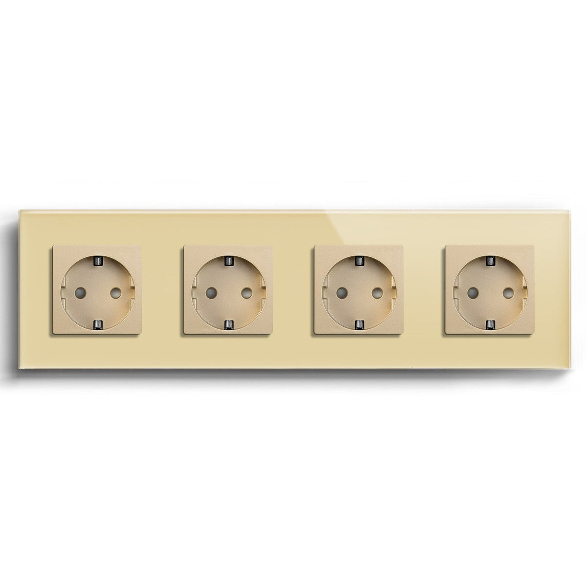 BSEED EU Wall Sockets Power Outlets Glass Panel 16A Power Outlets & Sockets Bseedswitch Gold Quadruple