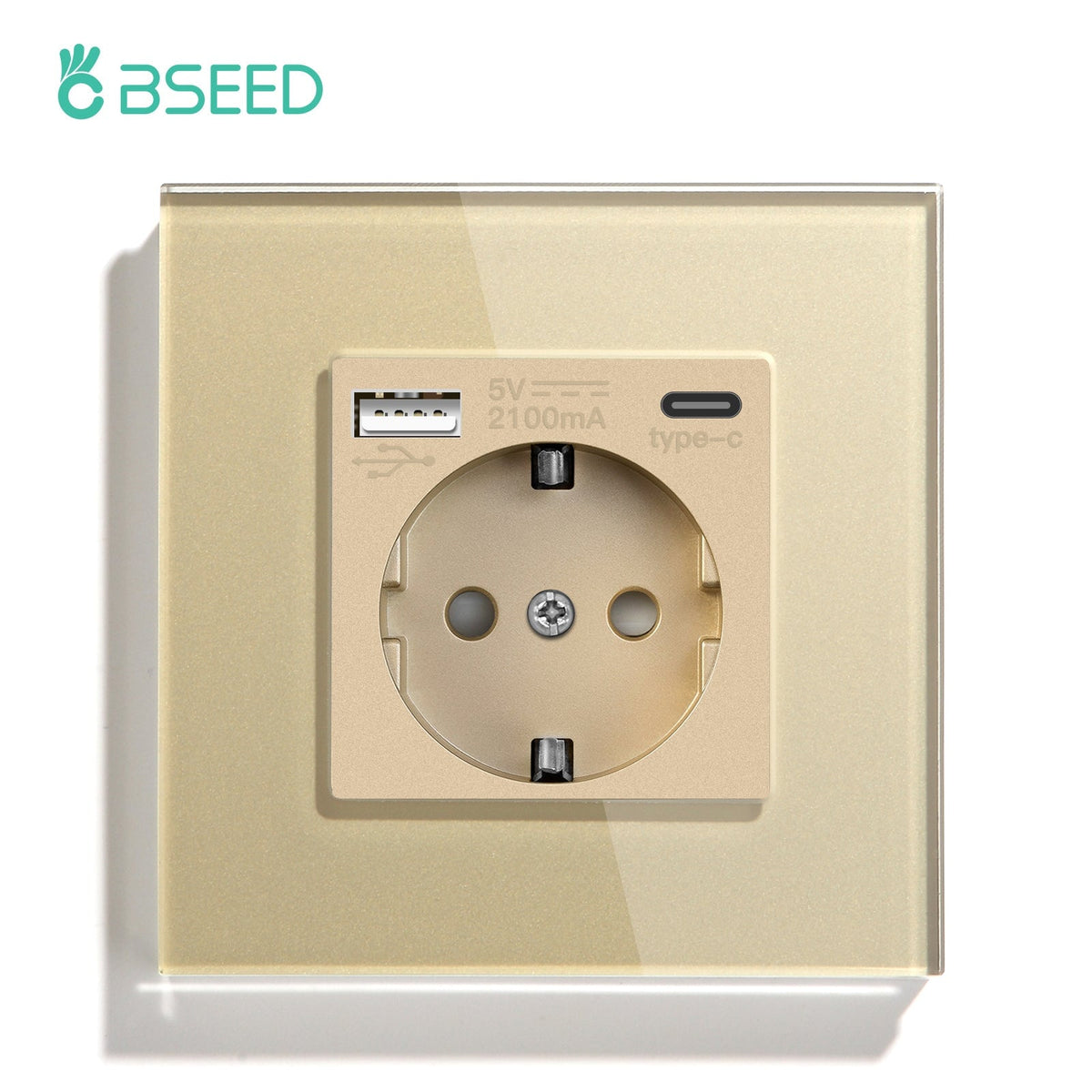 BSEED EU sockets with 2.1A Type-C Interface Outlet Wall Socket Power Outlets & Sockets Bseedswitch