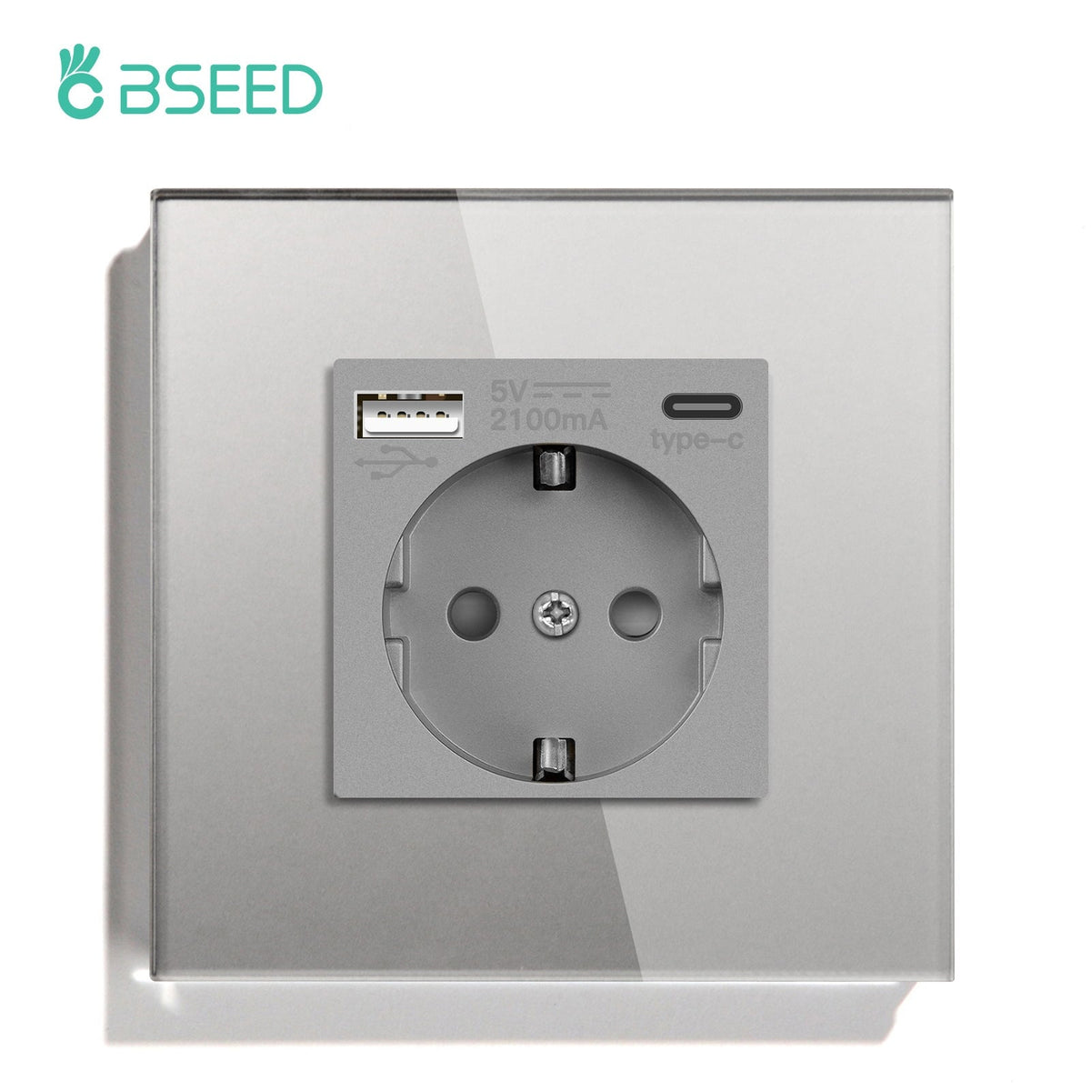 BSEED EU sockets with 2.1A Type-C Interface Outlet Wall Socket Power Outlets & Sockets Bseedswitch