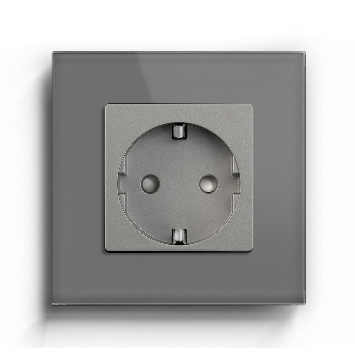 BSEED EU Wall Sockets Power Outlets Glass Panel 16A Power Outlets & Sockets Bseedswitch Grey Single
