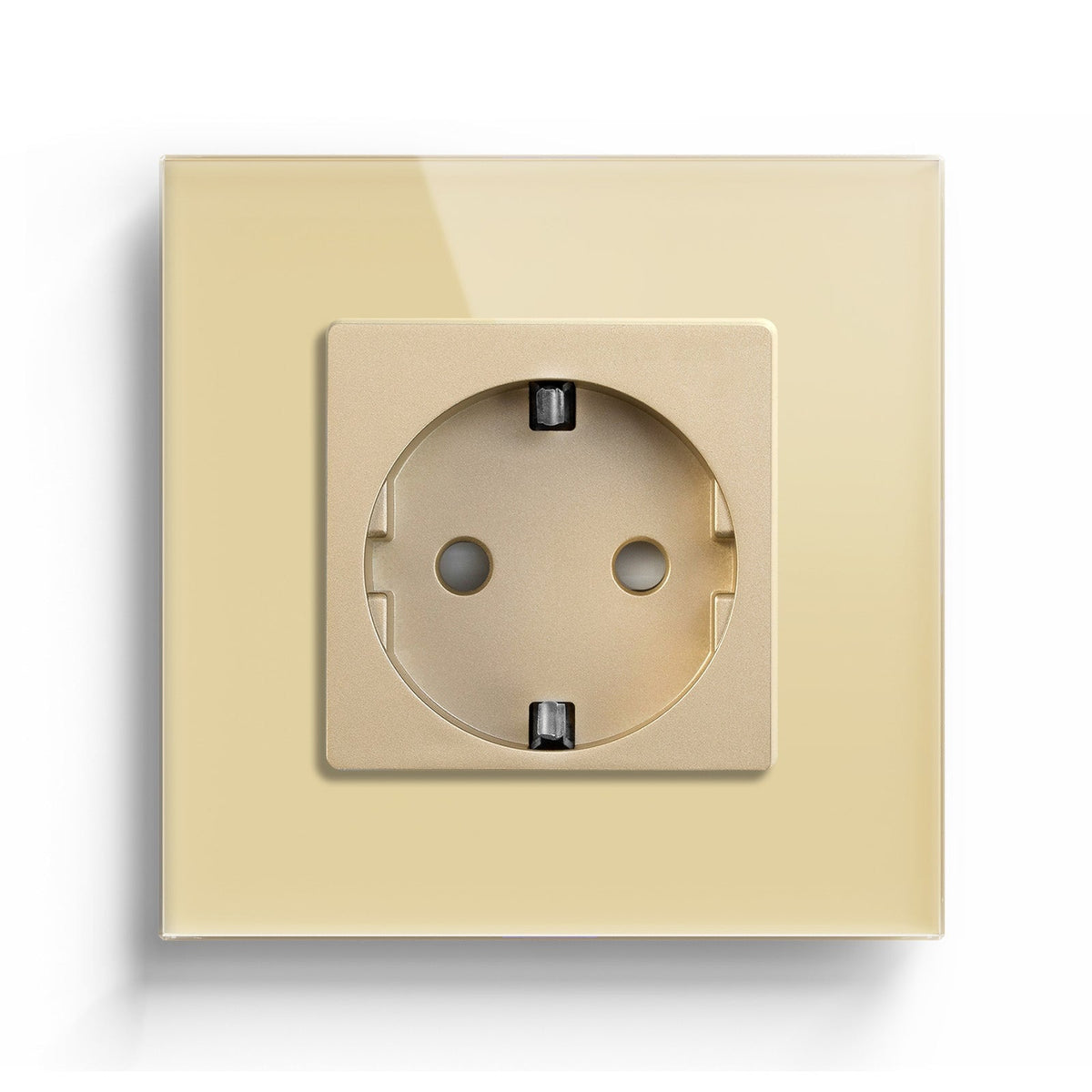 BSEED EU Wall Sockets Power Outlets Glass Panel 16A Power Outlets & Sockets Bseedswitch Gold Single