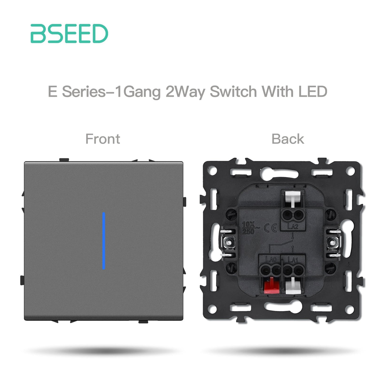 Grand Series DIY Part Customized free combinations Plastic Panels Grey Color Power Outlets & Sockets Bseedswitch 1 Gang 2Way Switch With Neon