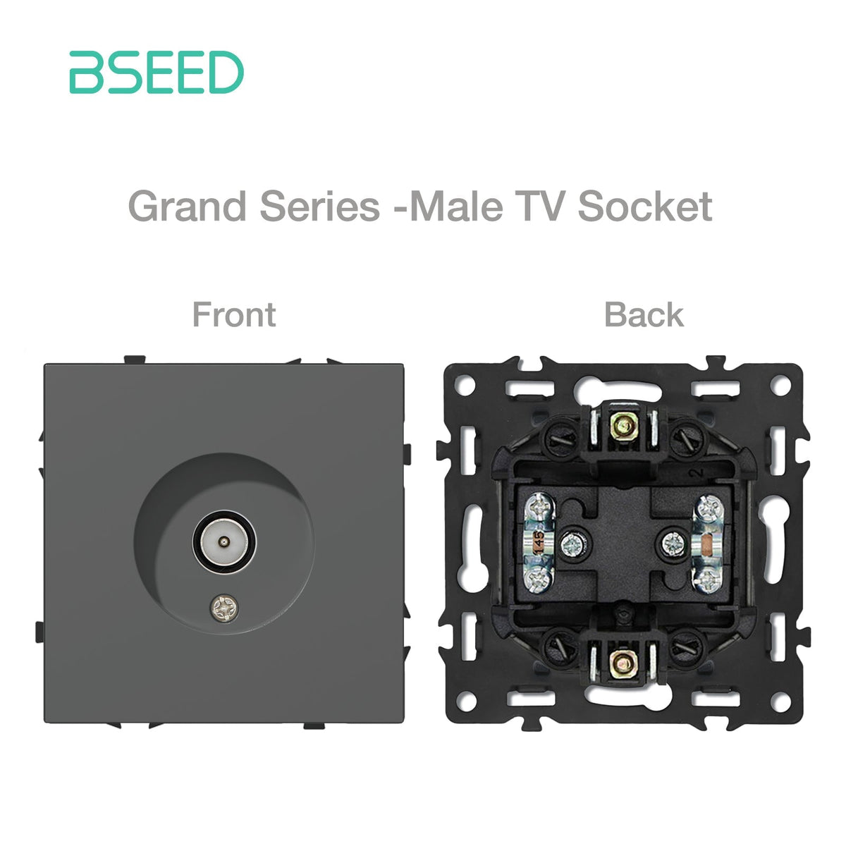 Grand Series DIY Part Customized free combinations Plastic Panels Grey Color Power Outlets & Sockets Bseedswitch Male Television Socket