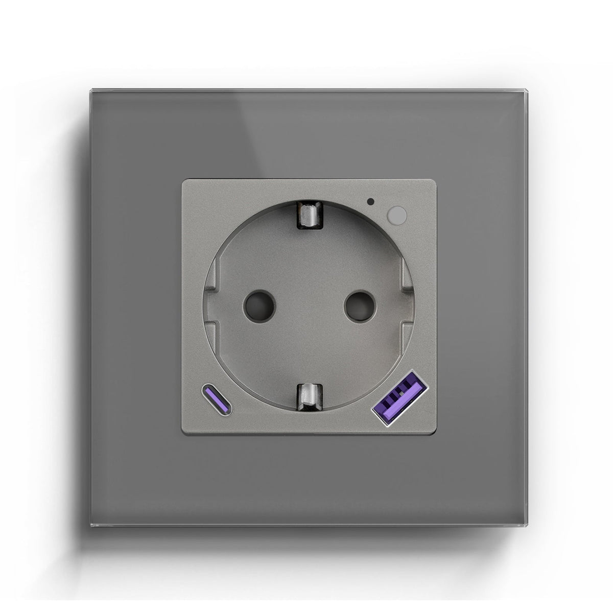 BSEED ZigBee EU Wall Sockets Type-C With USB With Energy Monitoring socket Bseedswitch Grey Single