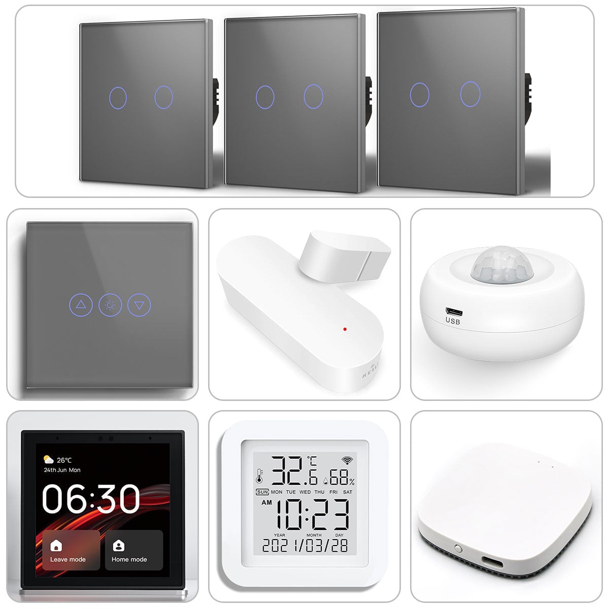 Zigbee Smart Home Solutions Kit Customized Foyer Sets Work with Alexa Google assistant Home Automation Kits Bseedswitch Gray