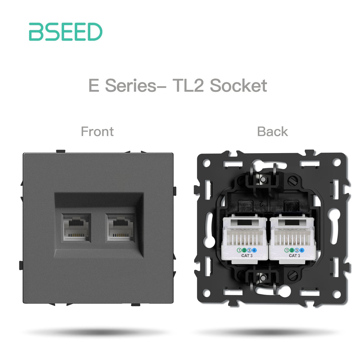 Grand Series DIY Part Customized free combinations Plastic Panels Grey Color Power Outlets & Sockets Bseedswitch Doble Telephone Socket