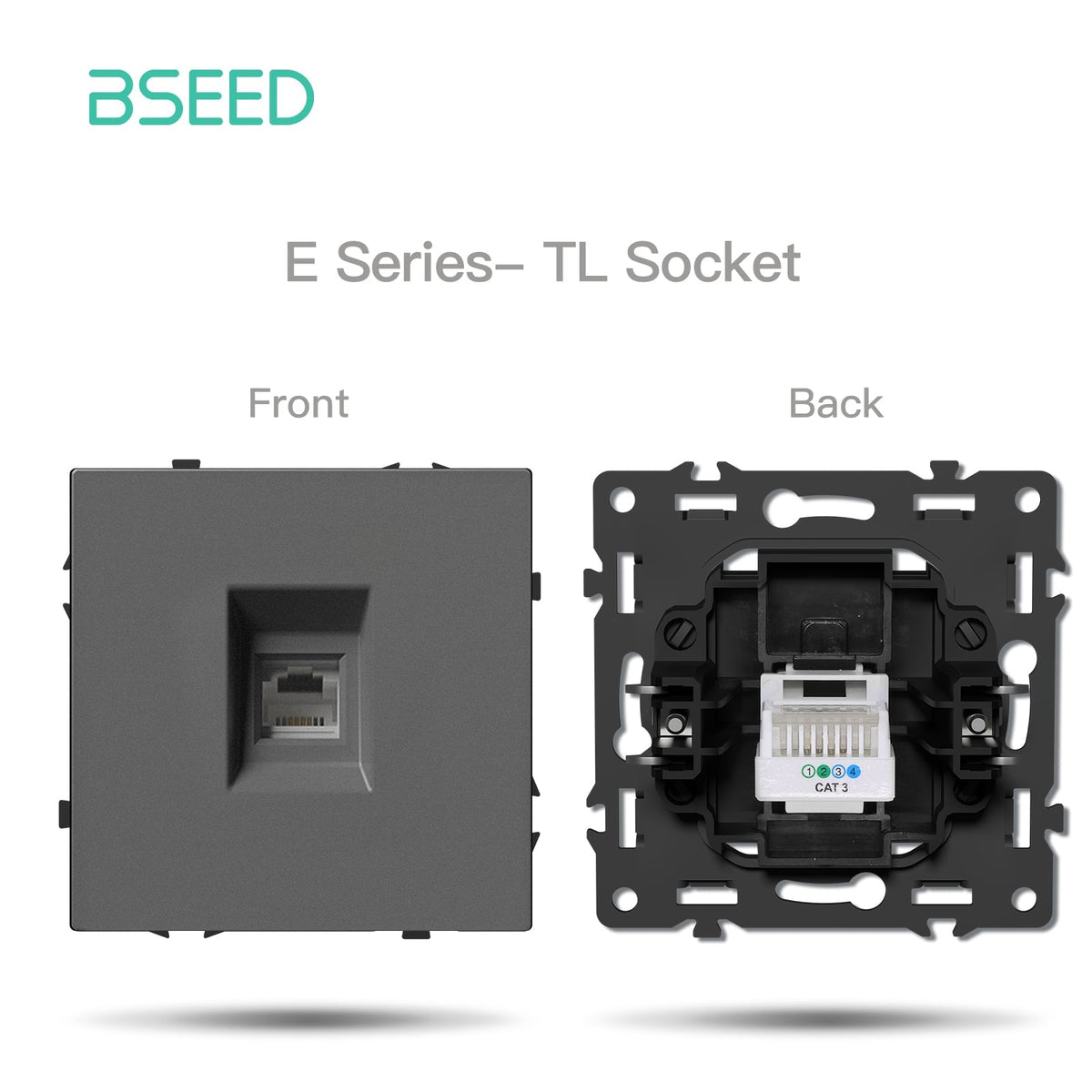 Grand Series DIY Part Customized free combinations Plastic Panels Grey Color Power Outlets & Sockets Bseedswitch Telephone Socket CAT3