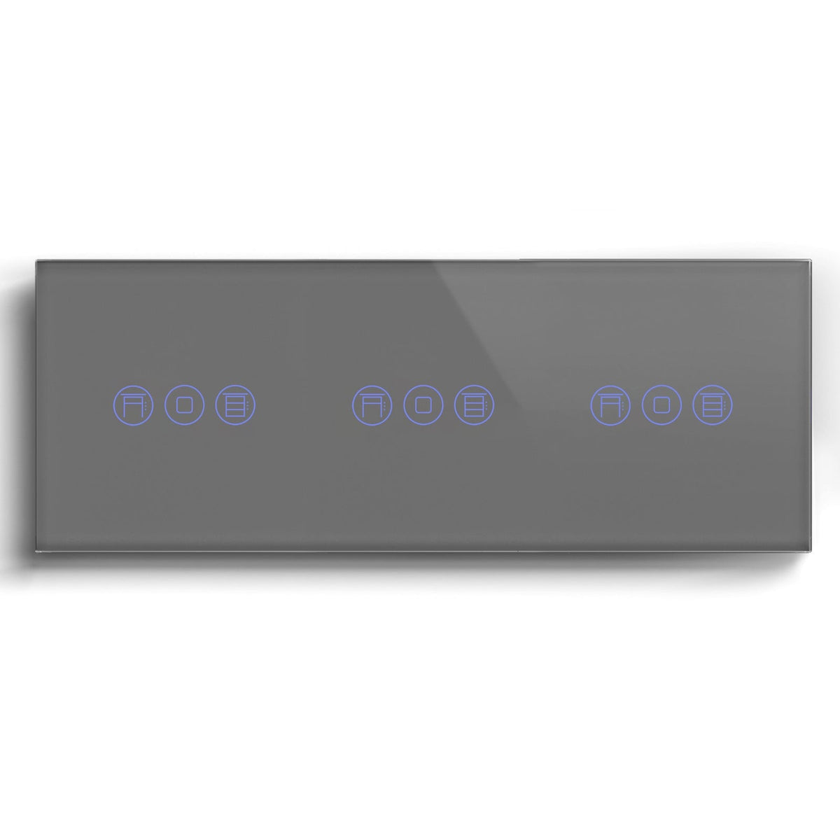 BSEED WiFi Triple Roller Shutter Switch Touch Panel Voice Control 228mm Shutters Bseedswitch Grey