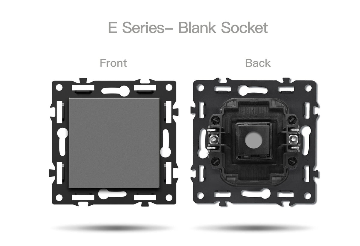 BSEED DIY Part Customized Free Combinations Mechanical Light Switch Wall Socket Insert Grey Color Crystal Glass Panel Light Switches Bseedswitch Blank Scket