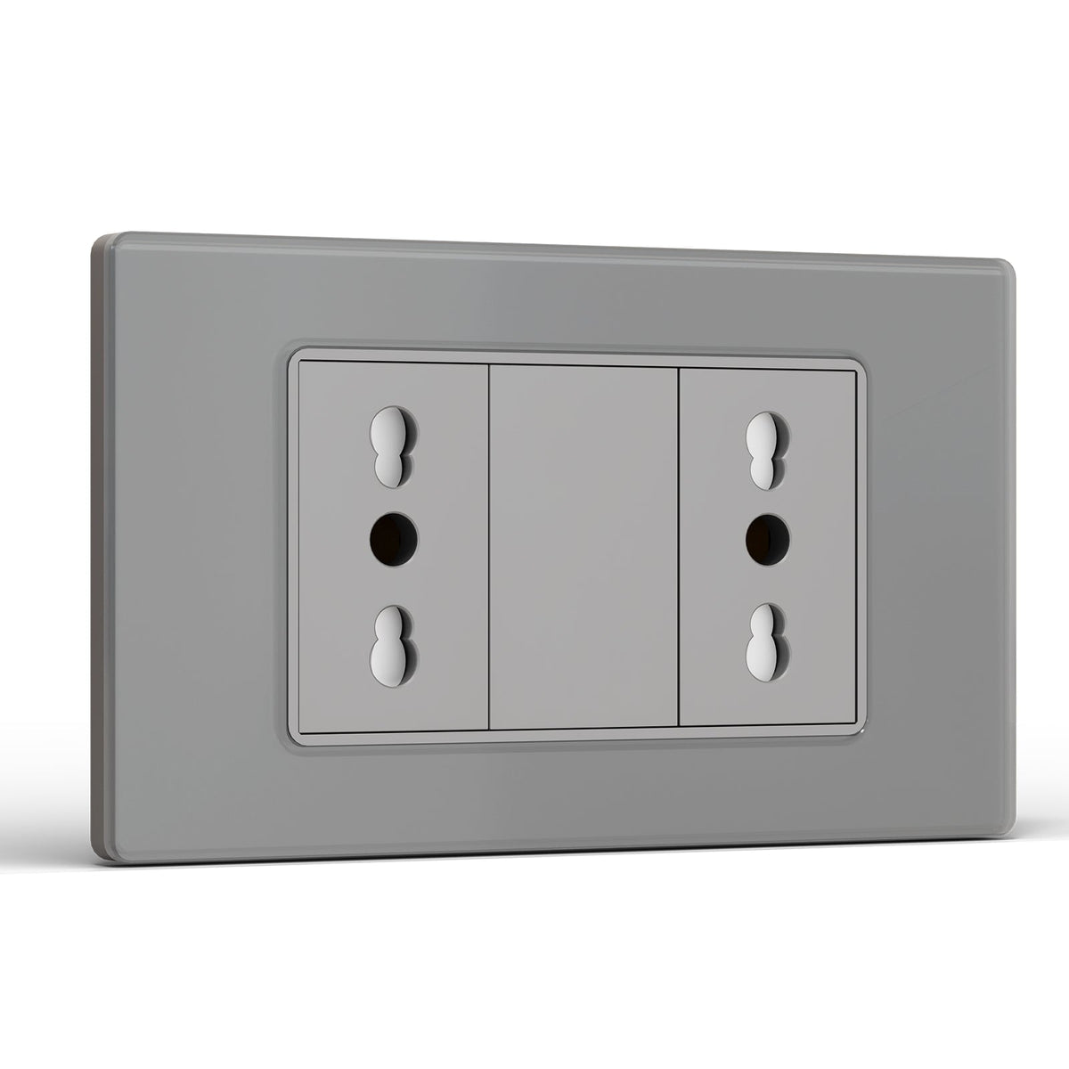 BSEED Spina doppia italiana Spina e prese di corrente CA utilizzate in Italia 250V16A Uso interno (Copy) socket Bseedswitch Gray