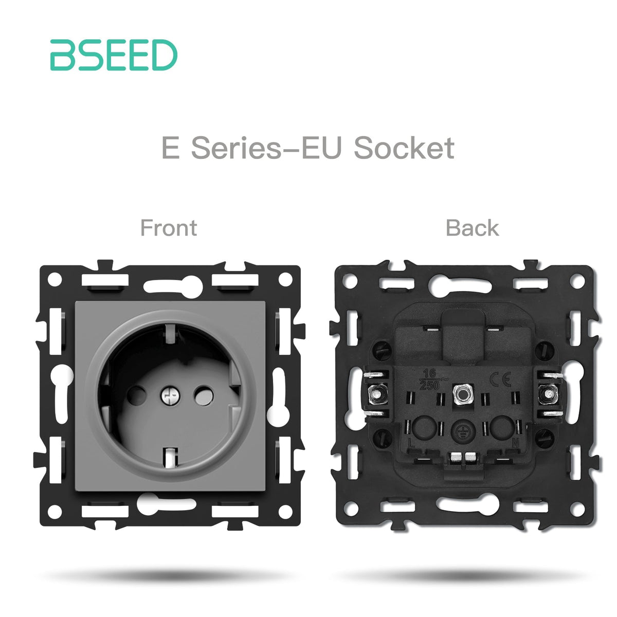 Echo Click Smart zigbee Switch Socket Insert DIY Part Customized Free Combinations Grey Color Crystal Glass Panel Light Switches Bseedswitch Normal Eu Socket