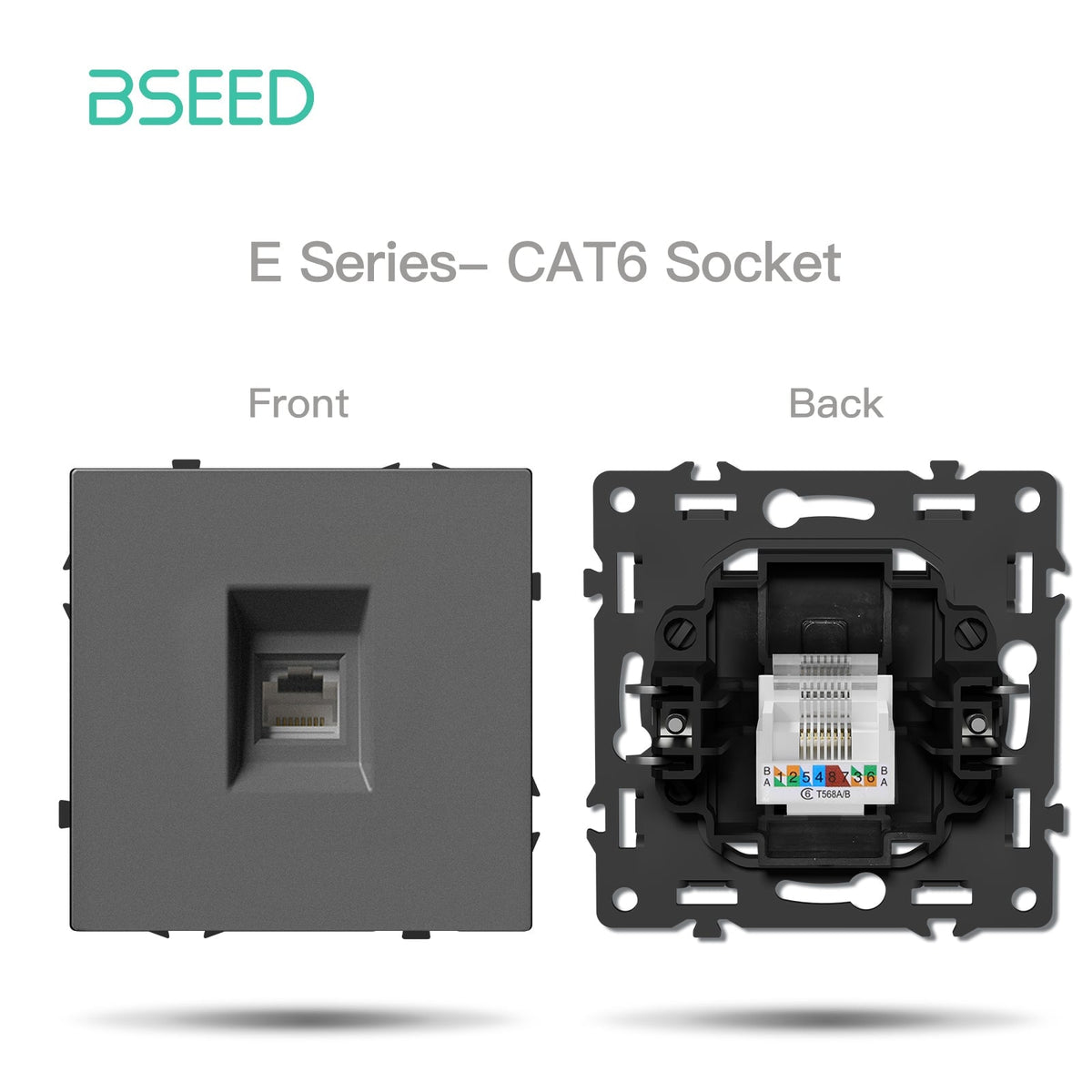 Grand Series DIY Part Customized free combinations Plastic Panels Grey Color Power Outlets & Sockets Bseedswitch Computer Internet Socket Cat6