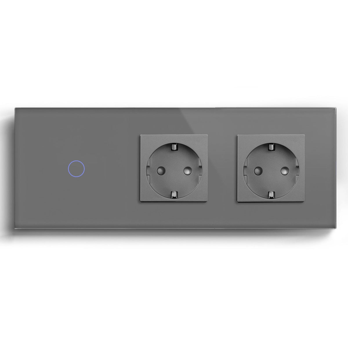 Bseed Zigbee Touch 1/2/3 Gang Light Switches No Neutral Multi Control With Double EU Standard Not Smart Wall Sockets Light Switches Bseedswitch Grey 1Gang