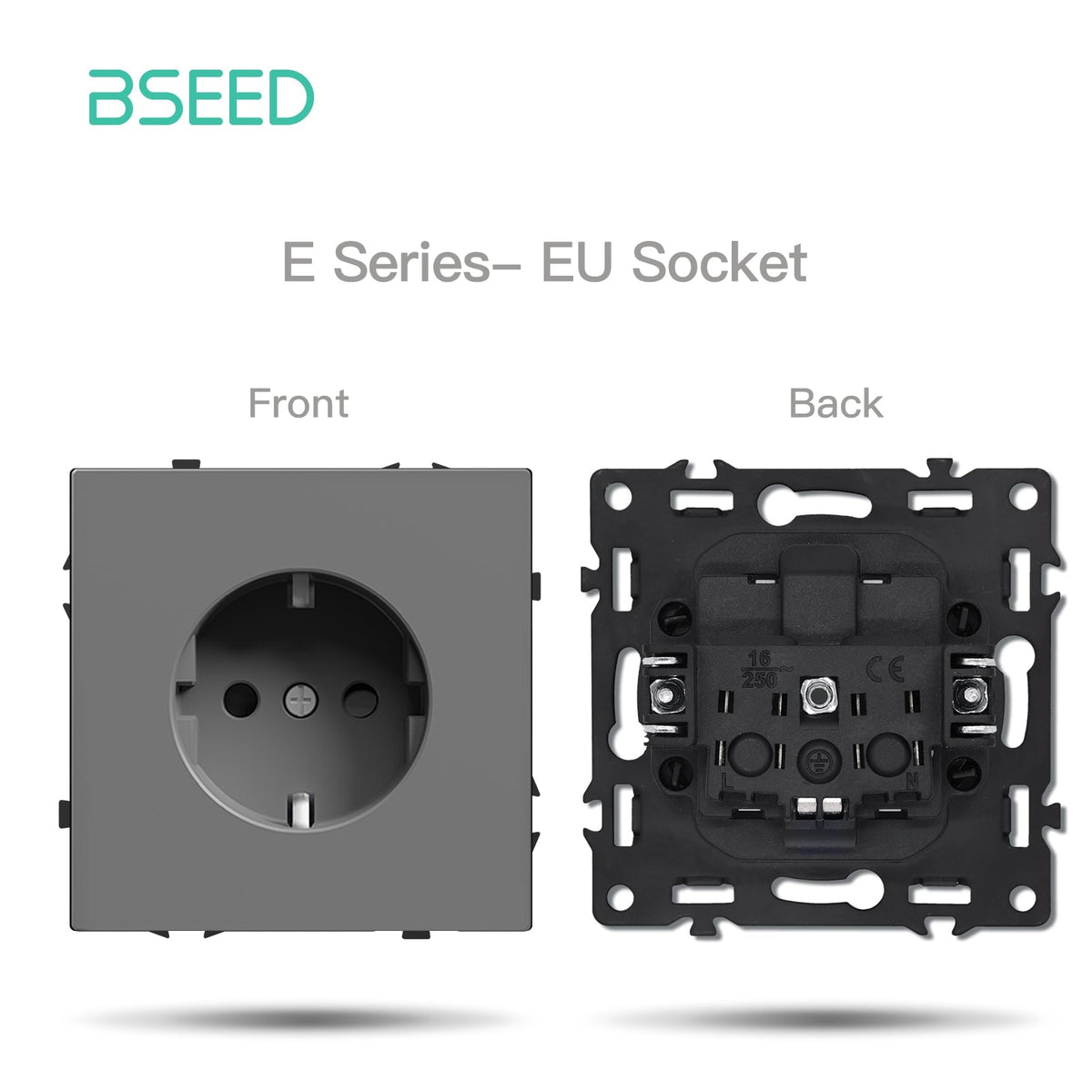 Grand Series DIY Part Customized free combinations Plastic Panels Grey Color Power Outlets & Sockets Bseedswitch Eu sokcet