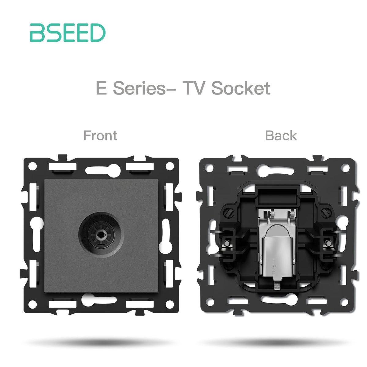 BSEED DIY Part Customized Free Combinations Mechanical Light Switch Wall Socket Insert Grey Color Crystal Glass Panel Light Switches Bseedswitch Television Socket