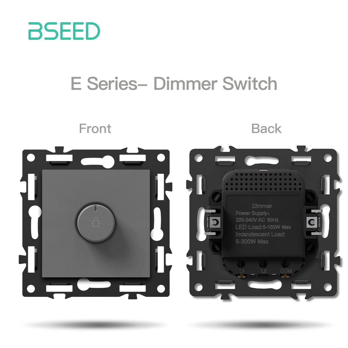 BSEED DIY Part Customized Free Combinations Mechanical Light Switch Wall Socket Insert Grey Color Crystal Glass Panel Light Switches Bseedswitch Dimmer Switch