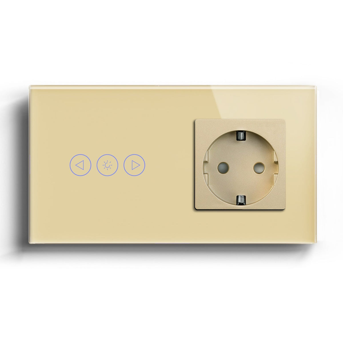 BSEED Smart WiFi Dimmer Light Switch With Normal EU Socket Light Switches Bseedswitch Gold