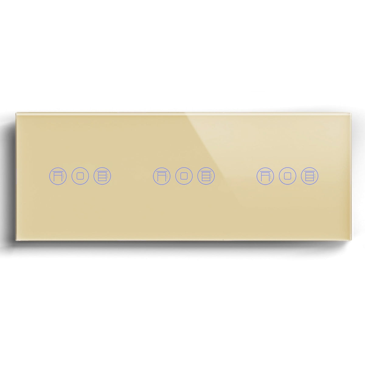 BSEED WiFi Triple Roller Shutter Switch Touch Panel Voice Control 228mm Shutters Bseedswitch Gold
