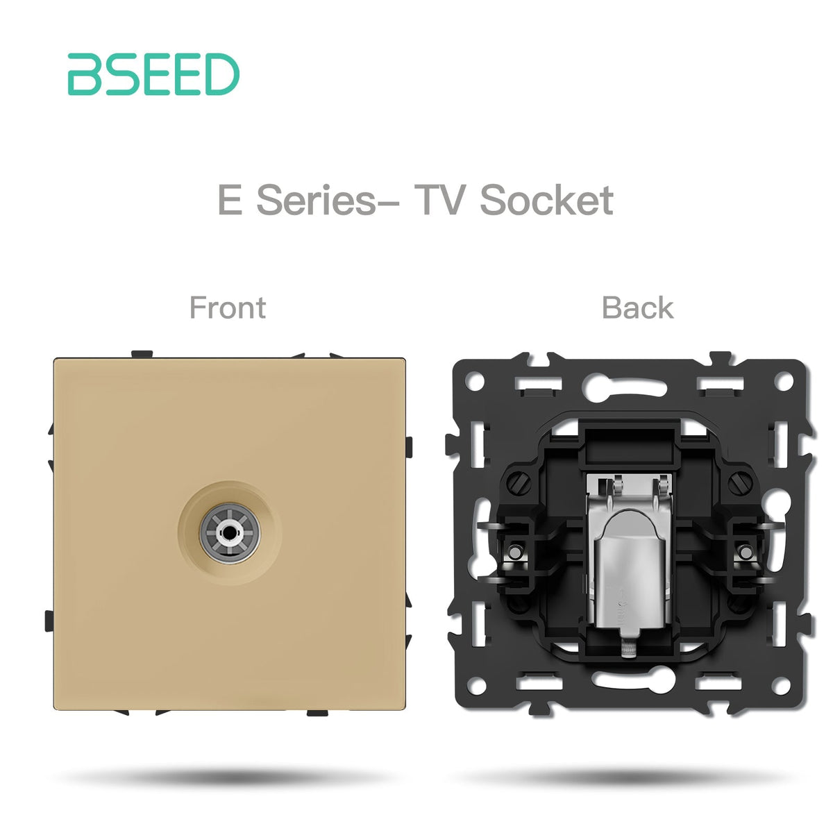 Grand Series DIY Part Customized free combinations Plastic Panels Gold Color Power Outlets & Sockets Bseedswitch Television Socket