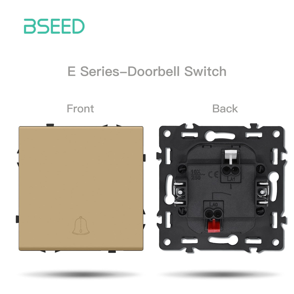 Grand Series DIY Part Customized free combinations Plastic Panels Gold Color Power Outlets & Sockets Bseedswitch Doorbell Switch