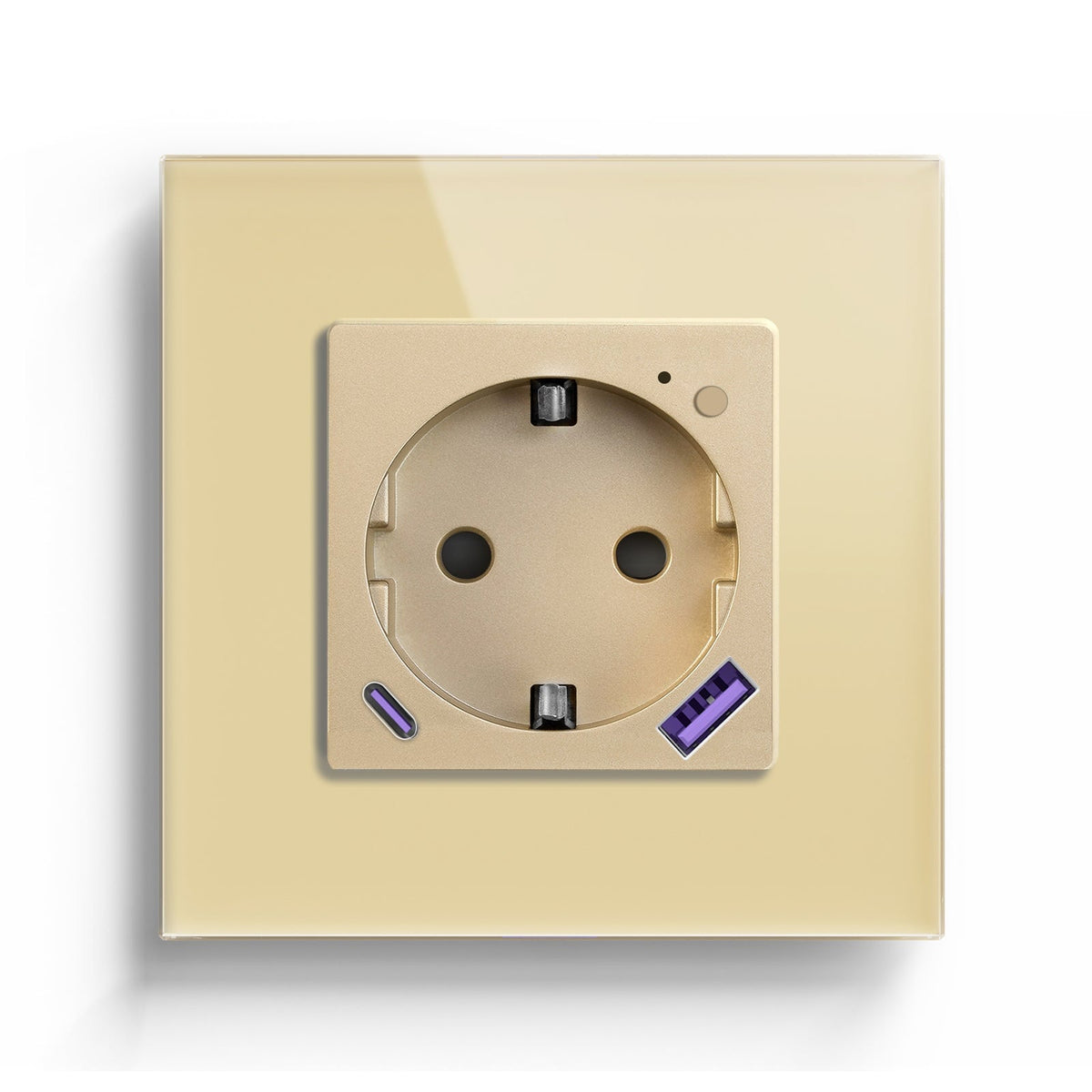 BSEED ZigBee EU Wall Sockets Type-C With USB With Energy Monitoring socket Bseedswitch Gold Single