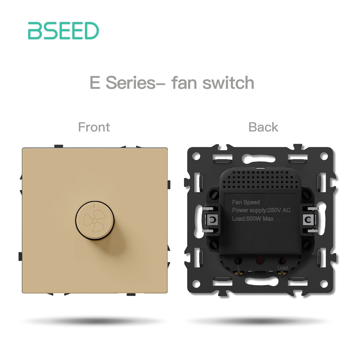 Grand Series DIY Part Customized free combinations Plastic Panels Gold Color Power Outlets & Sockets Bseedswitch Speed control fan switch