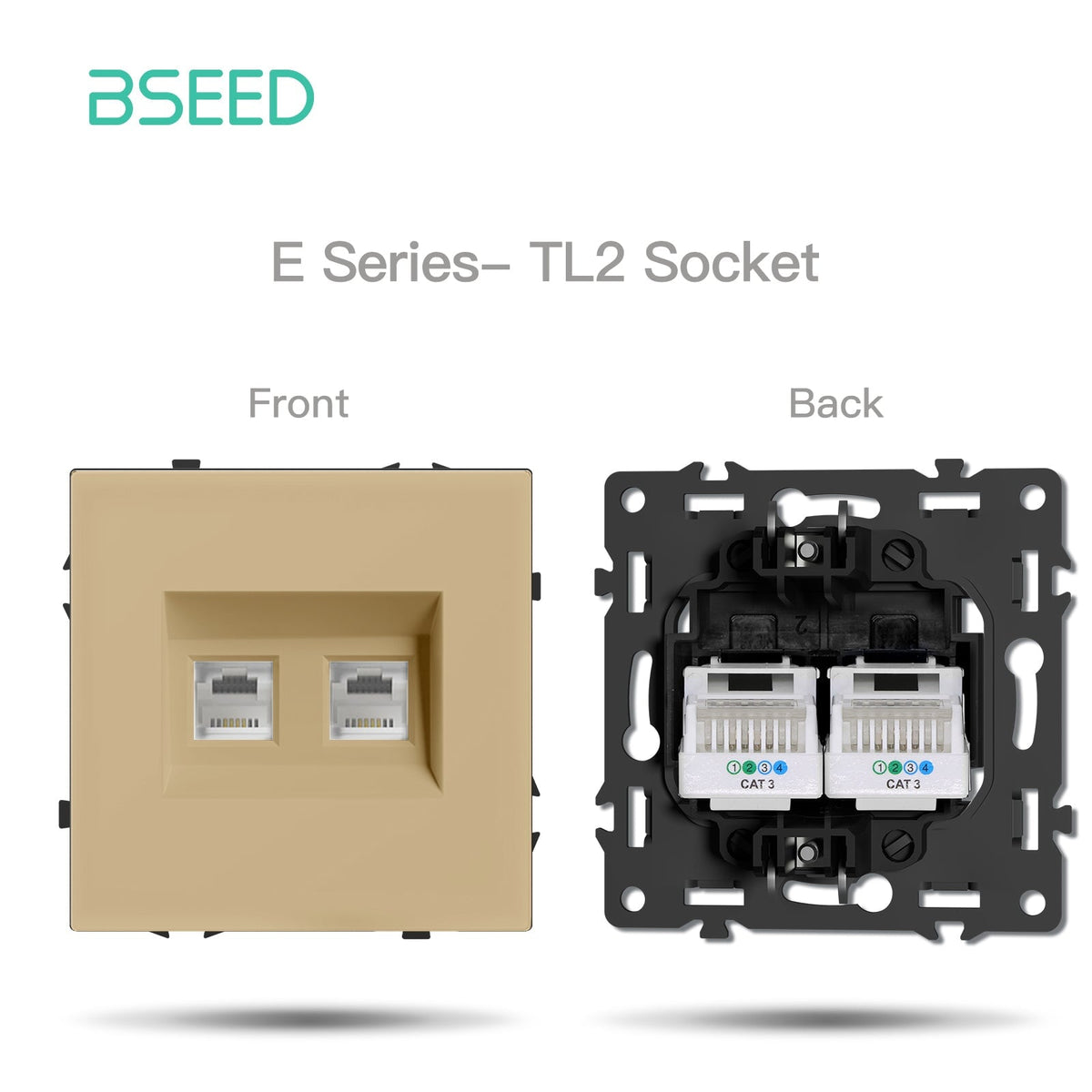 Grand Series DIY Part Customized free combinations Plastic Panels Gold Color Power Outlets & Sockets Bseedswitch Doble Telephone Socket