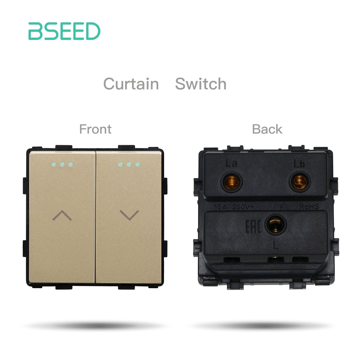 Bseed Crystal Glass Panel Switch Socket Frame Wall Plug Insert Parts DIY Free Combination Gold Color Light Switches Bseedswitch