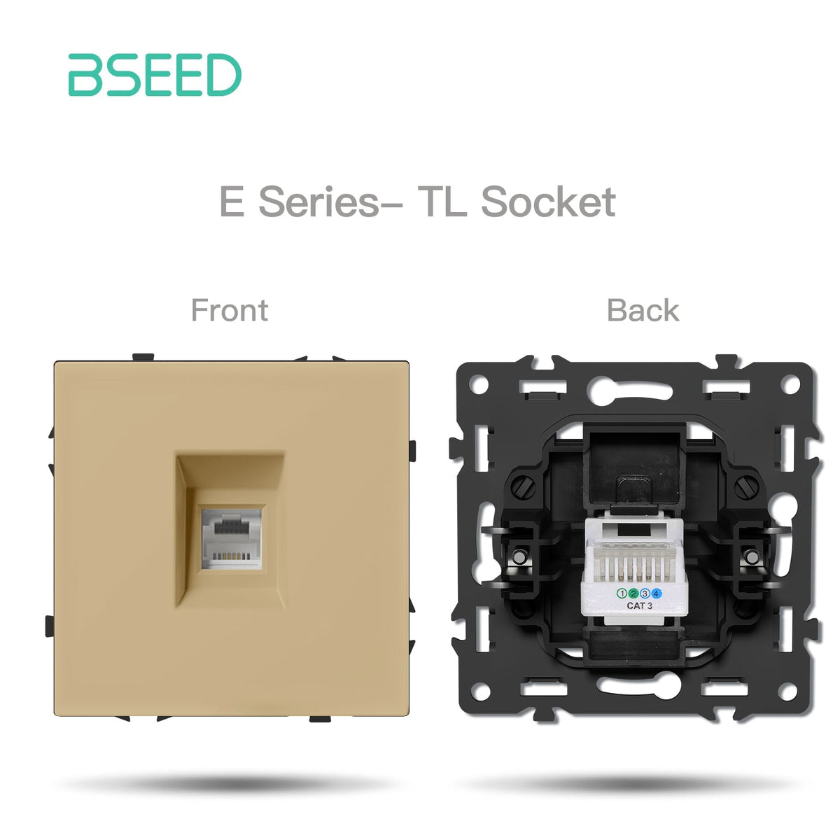 Grand Series DIY Part Customized free combinations Plastic Panels Gold Color Power Outlets & Sockets Bseedswitch Telephone Socket CAT3