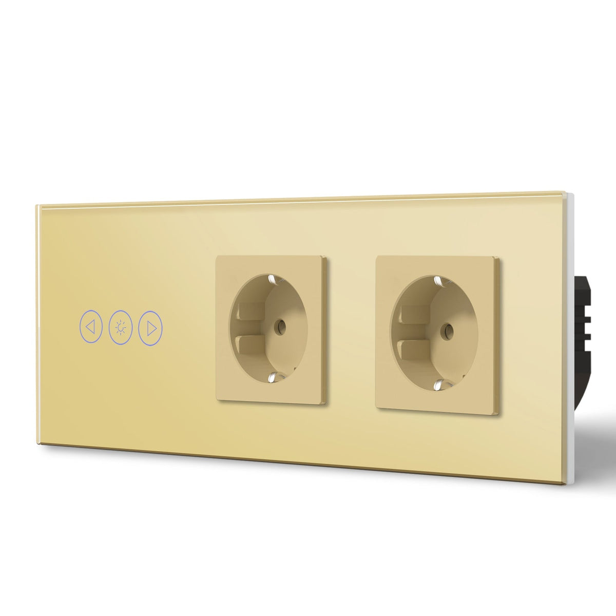 BSEED Smart WiFi Dimmer Light Switch With Normal EU Socket Double Light Switch with Socket Light Switches Bseedswitch Gold Dimmer Switch + Eu Socket + Eu Socket