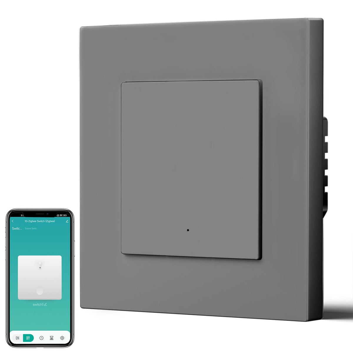 BSEED Smart Zigbee Light Switch (With Neutral) Hub required Switch work with tuya Alexa Light Switches Bseedswitch Grey Plastic 1 Gang