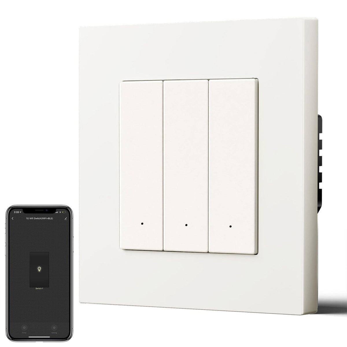 BSEED Smart Wifi Light Switch (With Neutral) Light Switches Bseedswitch White Plastic 3 Gang