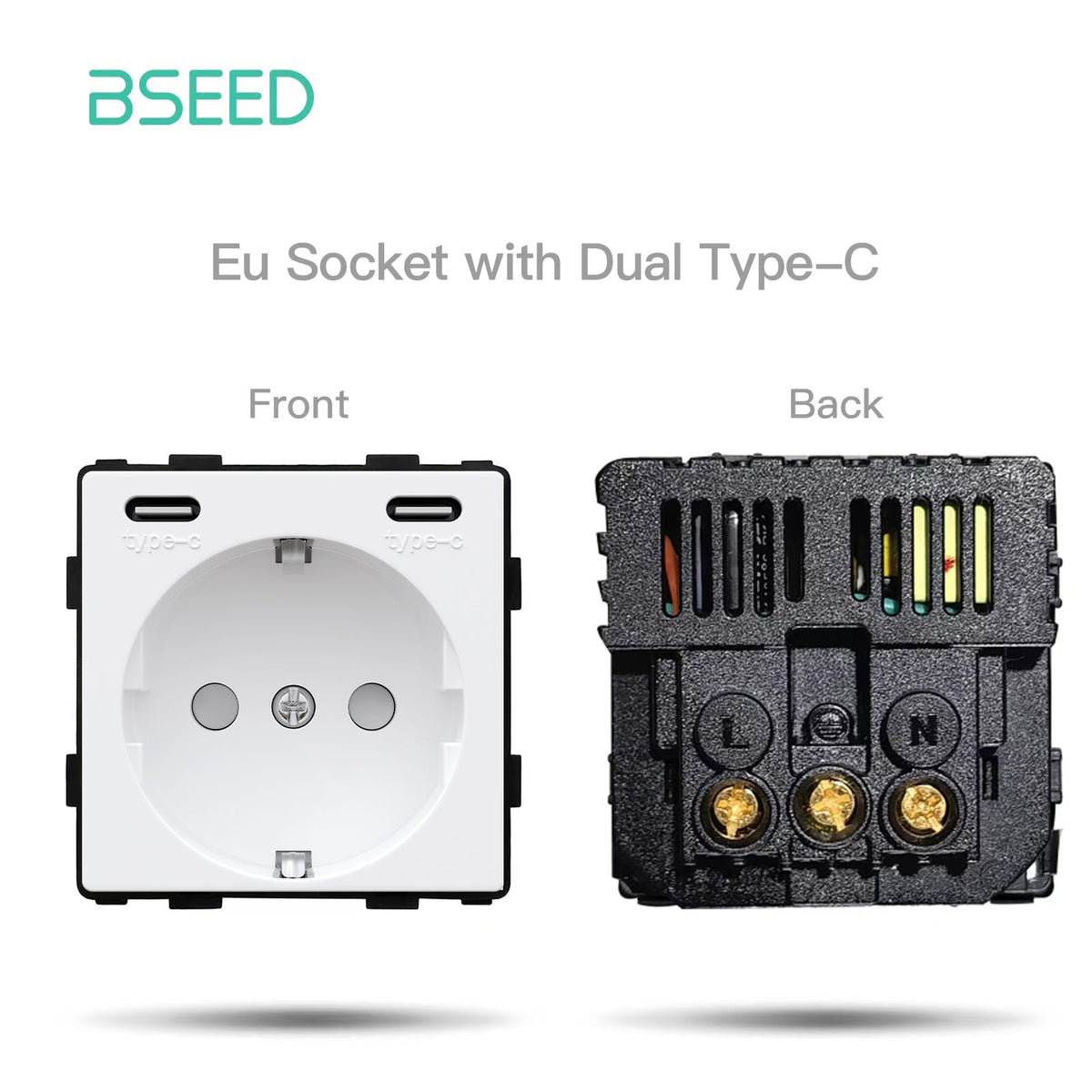 Bseed Crystal Glass Frames Socket Frame USB RJ45 Socket TV Satellite Wall Plug Function Parts DIY Free Combination White Color Wall Jacks & Braces Bseedswitch eu socket with double type-c