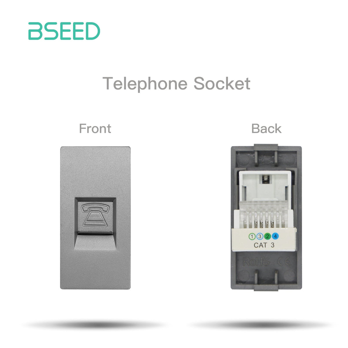 USB Wall Plug Socket Outlets Socket Frame DIY Parts Free Combination Bseedswitch Grey TEL