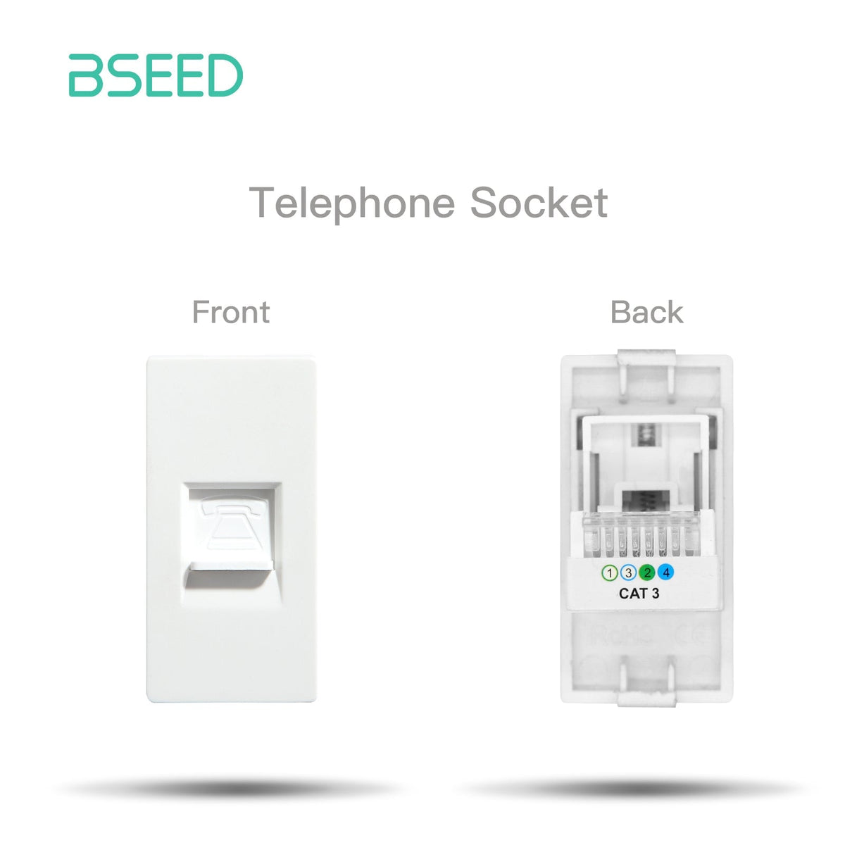 USB Wall Plug Socket Outlets Socket Frame DIY Parts Free Combination Bseedswitch White TEL